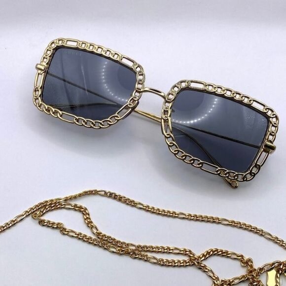 NWT GUCCI GG1112S - 001 CHAIN SUNGLASSES - Picture 7 of 15